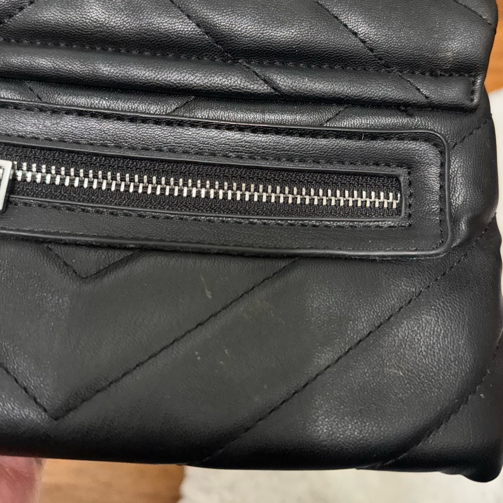 Badgley Mischka Black Vegan Leather Quilted Handbag - Picture 8 of 12